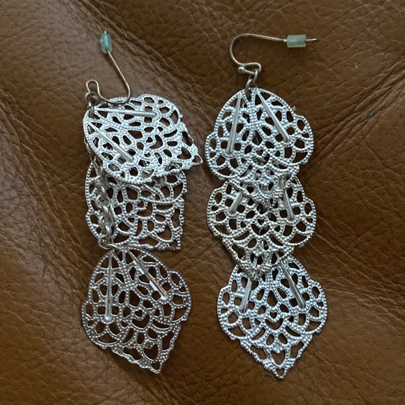 Earrings silver color dangling earrings, black tassel earrings, set of assorted - Picture 5 of 5